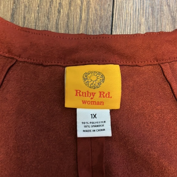 Ruby Rd. Suede fringe vest 1X - Picture 2 of 5